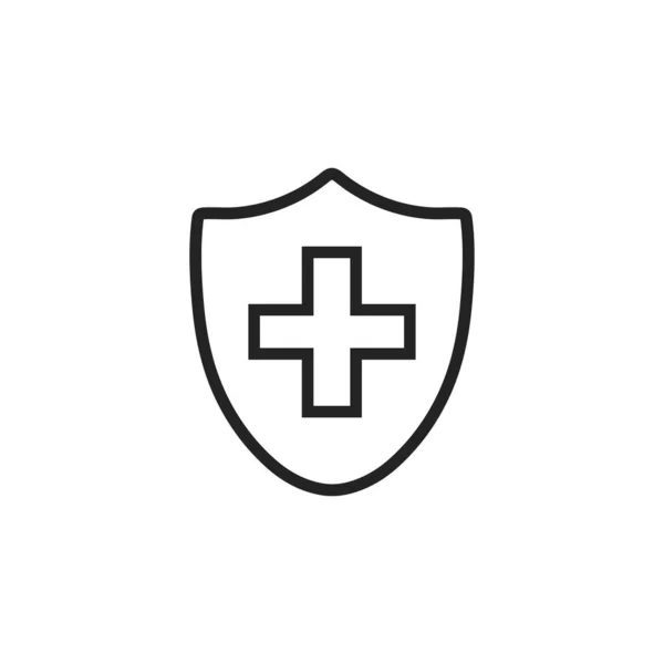 Healthcare Medical Shield Line Icon Editable Vector Eps Symbol Illustration — Stock Vector