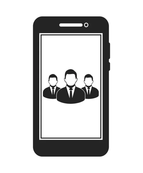 Groupe Utilisateurs Mobiles Icône Vecteur Plat Eps — Image vectorielle