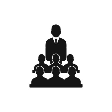 İş Ofisi Buluşma Simgesi. Düzenlenebilir Vektör EPS Sembol İllüstrasyonu. 