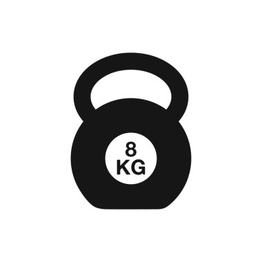 8 KG Kettle Bell Simgesi. Düzenlenebilir Vektör EPS Sembol İllüstrasyonu. 