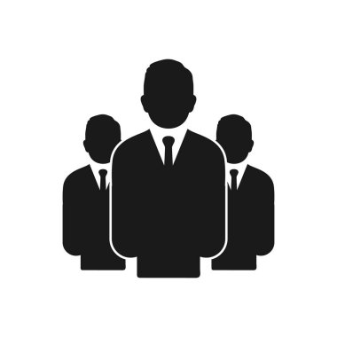 İş İnsanları Grubu simgesi. Düzenlenebilir Vektör EPS Sembol İllüstrasyonu. 
