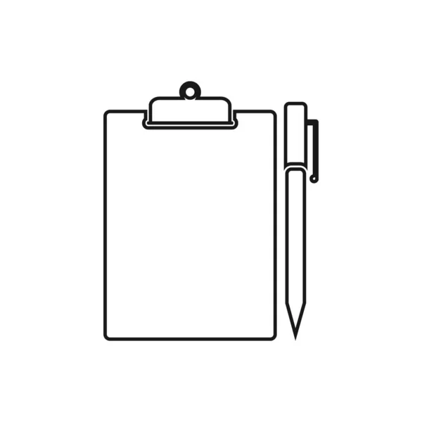 Pen Clipboard Icon Line Style Vector Eps — Stock Vector