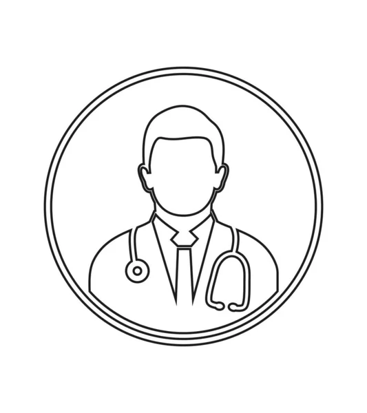 Ikona Profilu Męskiego Lekarza Edytowalny Wektor Eps — Wektor stockowy
