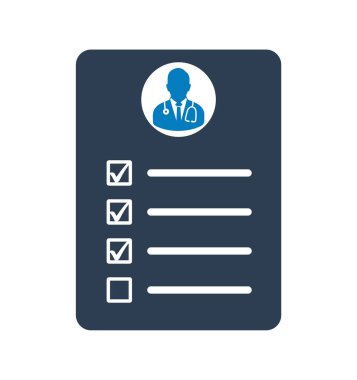 Tıbbi reçete ikonu. Düz biçim vektörü EPS.