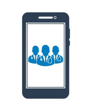 Çevrimiçi Tıbbi Takım Simgesi. Düz biçim vektörü EPS.