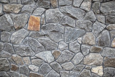 Temiz yığma gri granit duvar