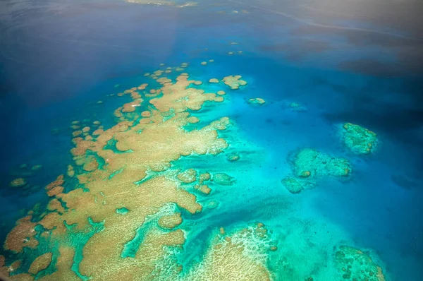 Vista Aérea Del Arrecife Coral Sobre Isla Kadavu Fiji — Foto de Stock