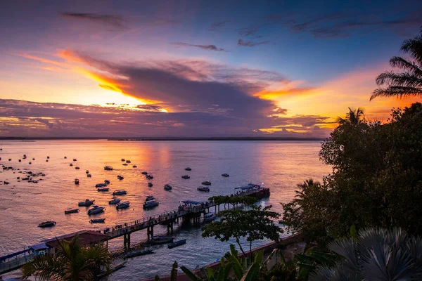 Geweldige Zonsondergang Bij Morro Paulo Bahia Brazilië — Stockfoto