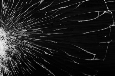 Siyah arka plan, tasarım öğesi kırık cam - beyaz çizgiler. dokunmatik ekran smartphone kırık ekran ile