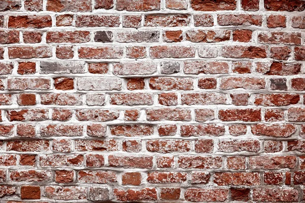 Stary Mur Cegły Poziome Szeroki Czerwony Kolor Ceglany Mur Tła — Zdjęcie stockowe