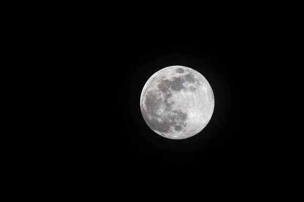 밤에 검은 하늘 위로 보름달이 떴다 — 스톡 사진