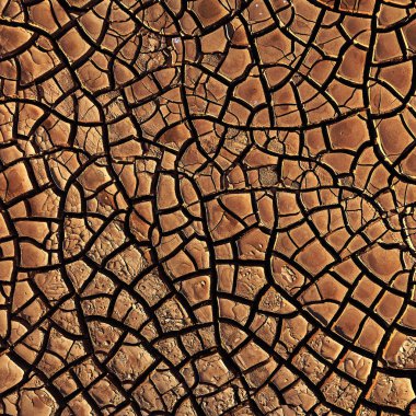 Çöl Hava görünümü. zeminde güzel çatlaklar. 