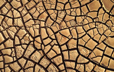 Çöl Hava görünümü. zeminde güzel çatlaklar.