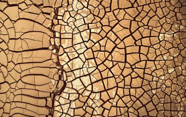 Çöl Hava görünümü. zeminde güzel çatlaklar.