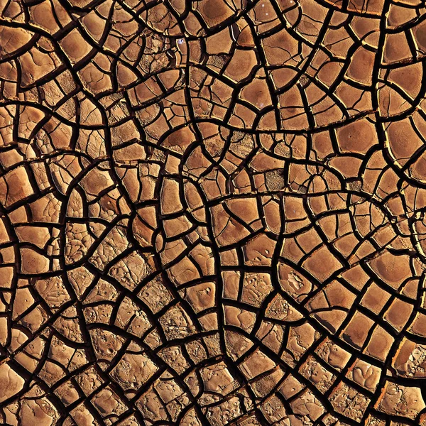 Desert Aerial view. beautiful cracks in the ground.