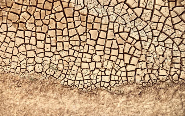 Desert Aerial view. beautiful cracks in the ground.