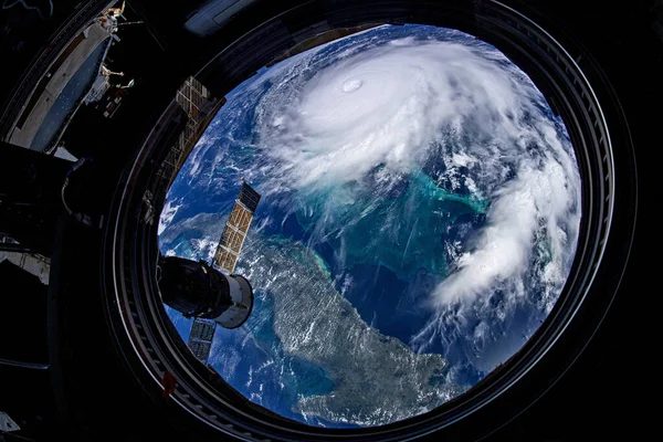 Ojo Del Huracán Tifón Sobre Planeta Tierra Vista Través Del — Foto de Stock