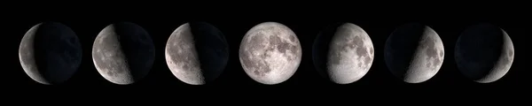 Phases Moon Satellite Planet Earth Different Lighting Conditions Elements Image — Stock Photo, Image