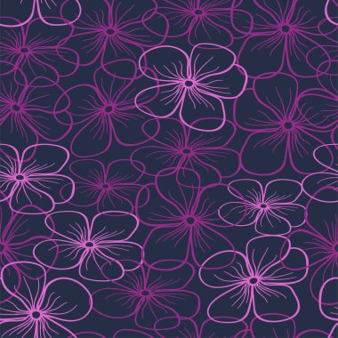 Karanlık bir arka plan üzerinde güzel çiçek seamless modeli. Tekstil, web ve dekoratif projeler her türlü paketleme için mükemmel.