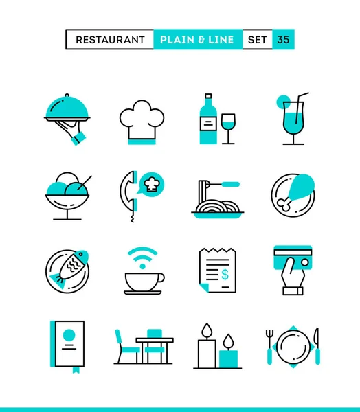 Restaurant, commande par téléphone, repas, reçu et plus . — Image vectorielle