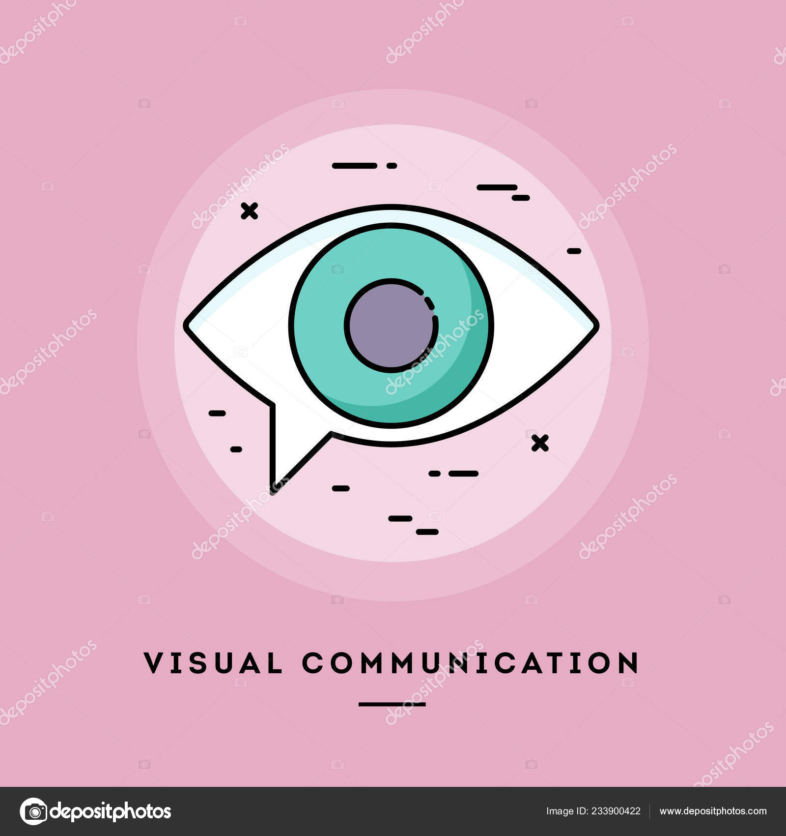 Communication Visuelle Banniere De Ligne Mince De Conception Plate Illustration Vectorielle Image Vectorielle Par Mrvvv C Illustration