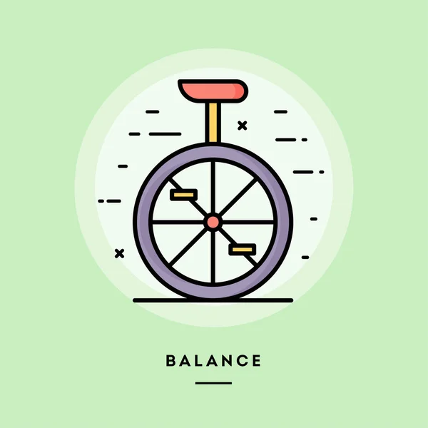 Balance, diseño plano banner de línea delgada. Ilustración vectorial . — Archivo Imágenes Vectoriales