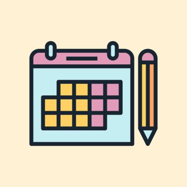 Planlama. Dijital pazarlama konsepti illüstrasyon, düz tasarım doğrusal biçim afişi.