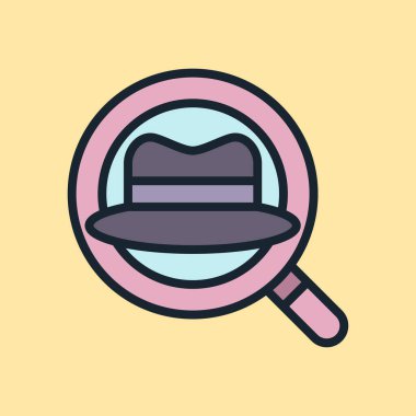 Kara Şapka. Dijital pazarlama konsepti illüstrasyon, düz tasarım doğrusal biçim afişi.