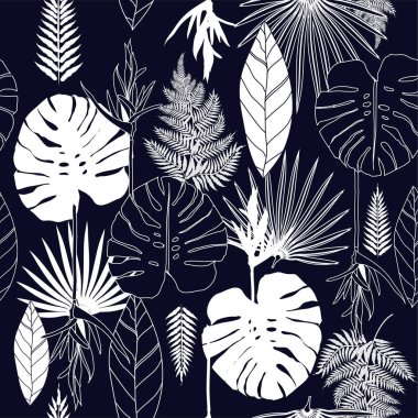 Yaz tropik palmiye ağaçları pürüzsüz izler bırakır. Kartlar, web, arka planlar ve doğal ürün için vektör tasarımı.