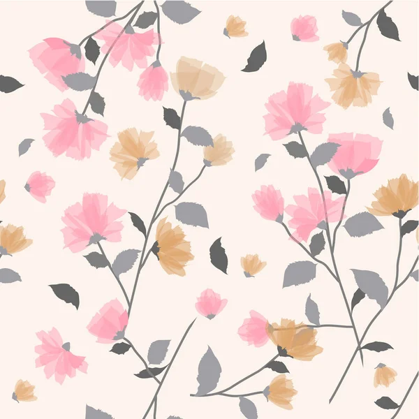 Seamless Background Pattern Delicate Pink Floral Blossom Soft Flowering Symbolic — Stock Photo, Image