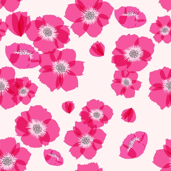 Seamless Background Pattern Delicate Pink Floral Blossom Soft Flowering Symbolic — Stock Photo, Image