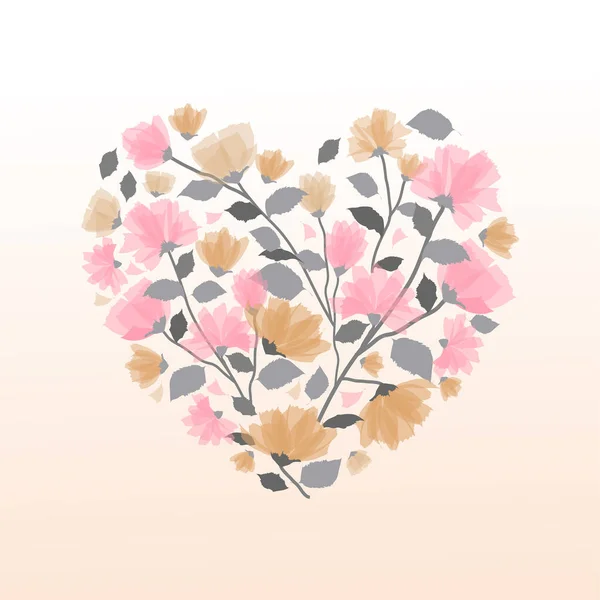 Herz Aus Blumen Clip Art Weiche Rosa Hochzeit Herz Sträuße — Stockfoto