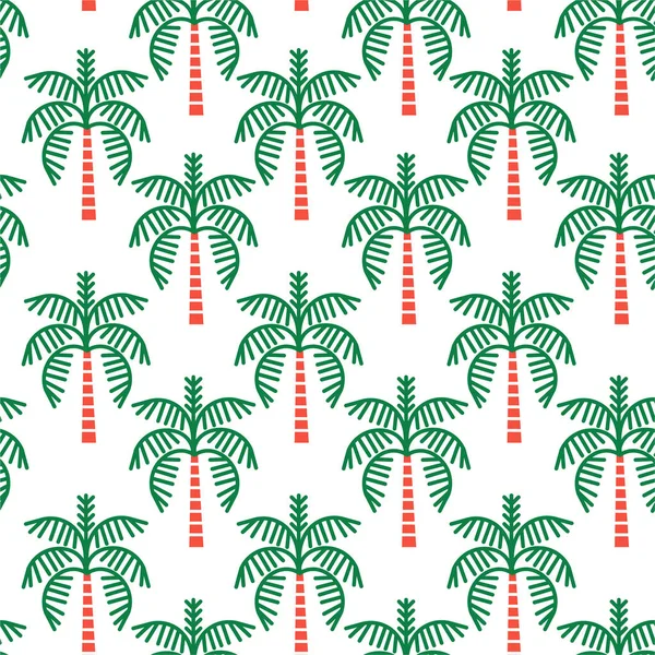 Vectorelementen Naadloos Patroon Palmbomen Pictogram Regelmatig Herhalen Vector Illustratie Ontwerp — Stockvector