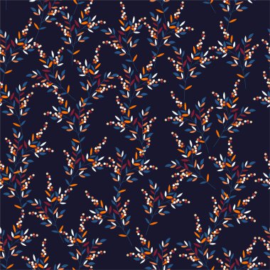 Moda, kumaş, ağ, duvar kâğıdı, ambalaj ve koyu lacivert zemin üzerindeki tüm baskılar için tasarlanmış güzel, küçük, modern geometrik desensiz desen vektörü EPS10.