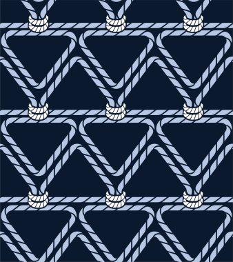 Kusursuz ip üçgen şekilli illüstrasyon vektörü EPS10, fasyon, kumaş, ağ, duvar kağıdı, ambalaj kağıdı, duvar kağıdı, kapak ve koyu lacivert arka plan rengi üzerindeki tüm baskılar için tasarım.