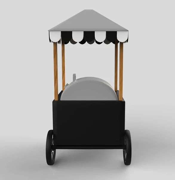 Food Trolley Cart Een Witte Achtergrond Rendering — Stockfoto