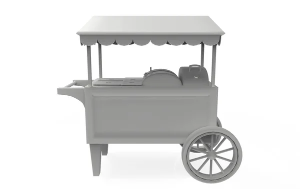 Food Trolley Cart Een Witte Achtergrond Rendering — Stockfoto