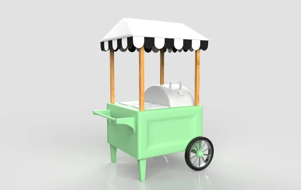 food Trolley Cart on a white background. 3d Rendering