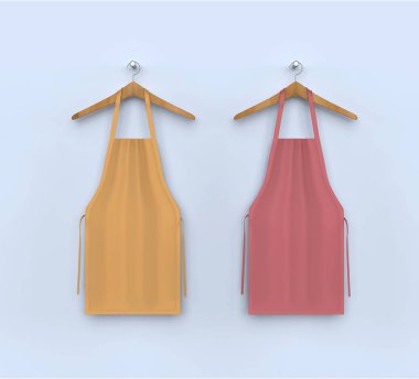 önlük, önlük mockup, temiz önlük . 3d illüstrasyon