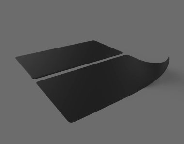 dikdörtgen yapışkan çıkartmalar kavisli köşe ile alay. 3d illüstrasyon 