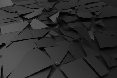 kırık şekil duvar imha patlama ile kırık yüzey arka plan soyut 3d render. 3d illüstrasyon