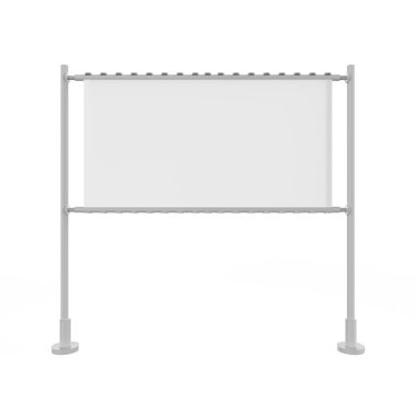 kumaş afiş şablonu ile boş reklam basın duvar. Reklam ve sergi 3d illüstrasyon için boş tuval afiş