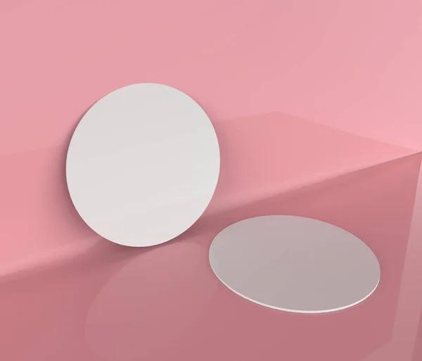 beer coasters isolated on the pink  background. 3d illustration