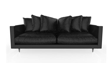 Kanepe beyaz arka planda izole edilmiş. Ön manzara. 3d Görüntü