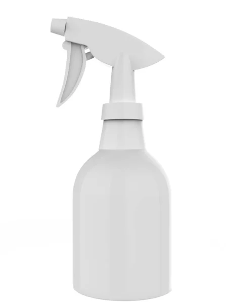 Spray bottle with pistol sprayer head for cosmetic or house care products. plastic cosmetics package with trigger for barber shop. 3d illustration