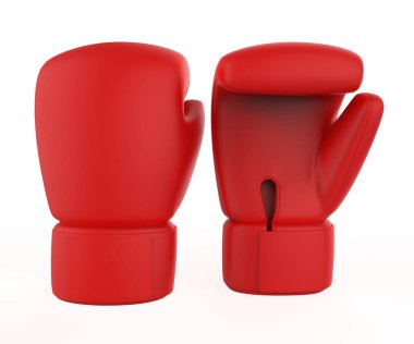 Beyaz arka planda izole edilmiş gerçekçi boks eldivenleri. 3d illüstrasyon 