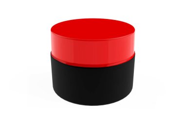 Beyaz arka planda krem sürmek için plastik kozmetik şişeler. 3d illüstrasyon