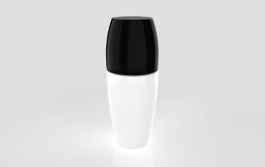 Beyaz arka planda krem sürmek için plastik kozmetik şişeler. 3d illüstrasyon