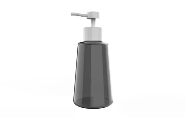 泡沫或液体肥皂分配器泵透明瓶 准备好你的设计 产品包装 3D说明 — 图库照片