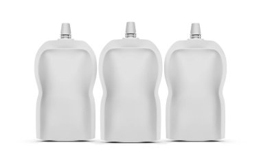 Enerji reçeli paketi, boş folyo poşeti içecek veya yiyecek için 3D görüntüleme.